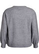 Stickad blus med knappdetalj, Gr&aring;, Packshot image number 1
