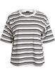 Boxig t-shirt med randigt m&ouml;nster, Svart, Packshot image number 0