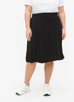 2-pack kjol i viskos, Black / Black Y/D, Model image number 2