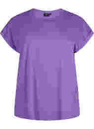 Kortärmad t-shirt i bomullsmix, Deep Lavender