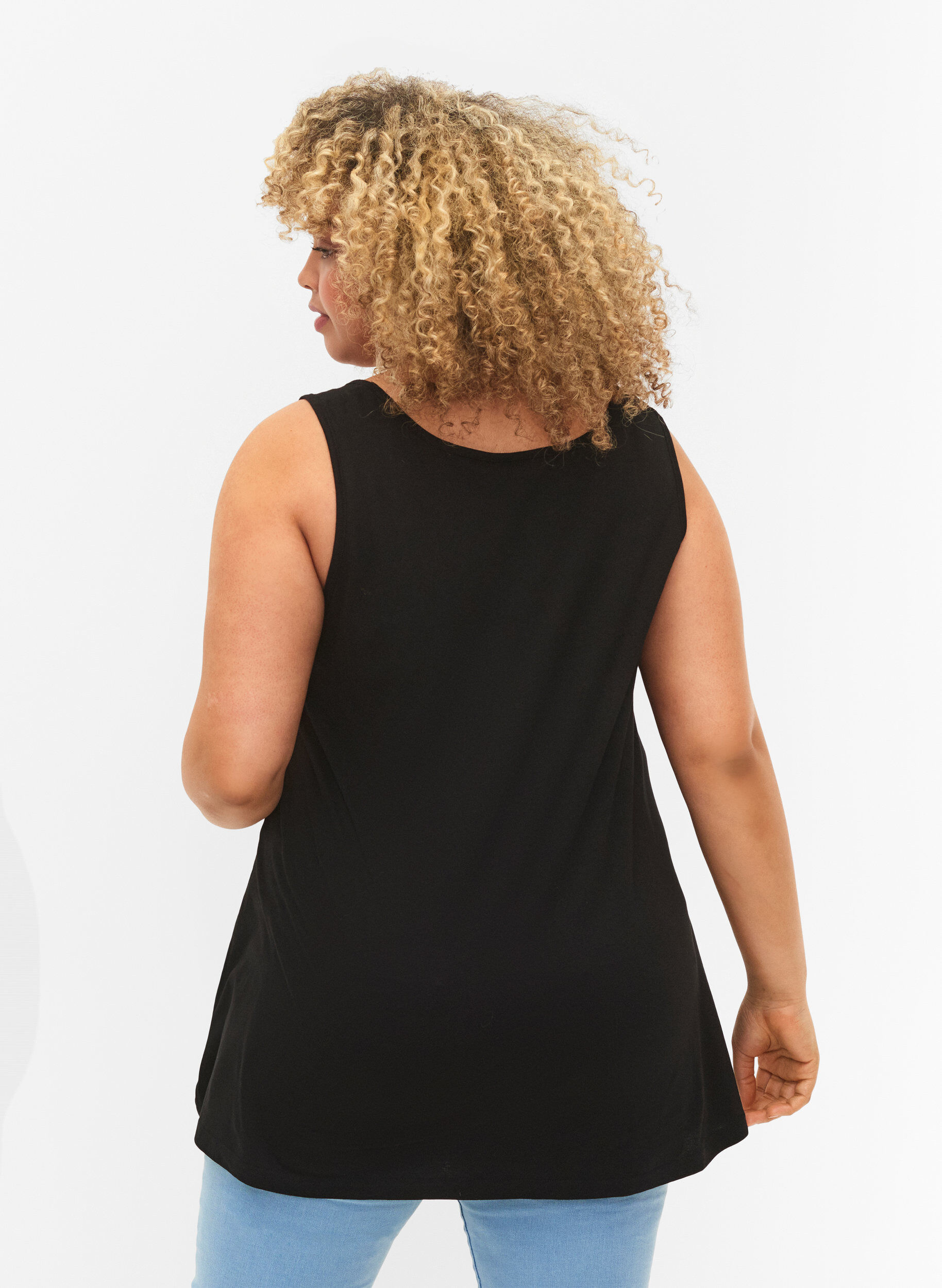 ZizziTopp med a-linjeform och rund hals, Black, Model image number 1