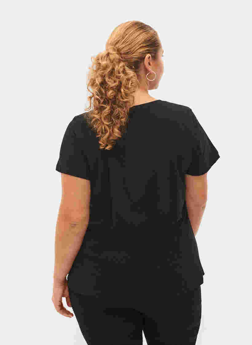  T-shirt till träning med print, Black w. RoseGoldF., Model image number 1