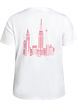 T-shirt i bomull med texttryck och rund halsringning, Vit, Packshot image number 1