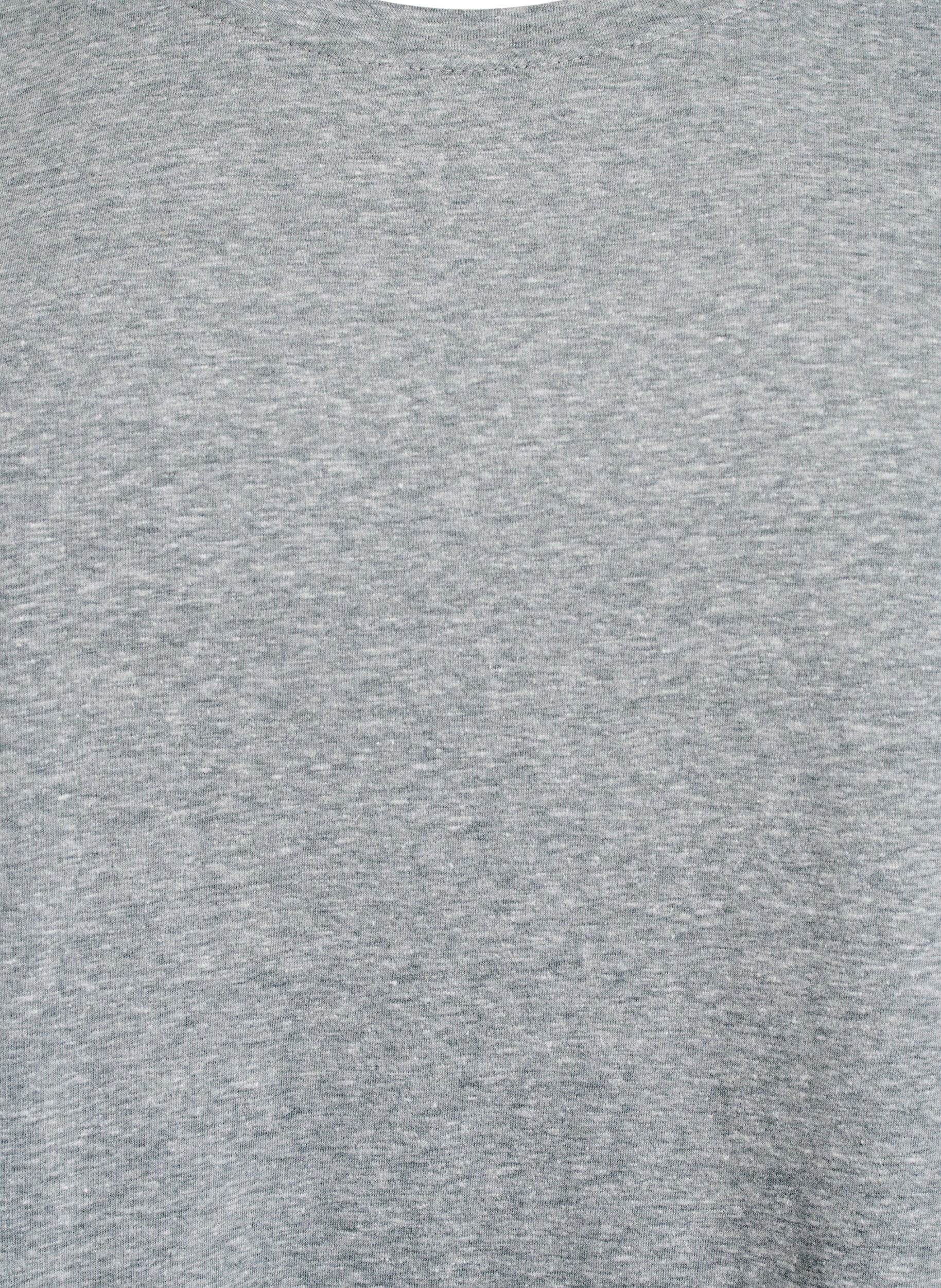 Zizzi Melerad t-shirt med korta &auml;rmar, Gr&ouml;n, Packshot image number 2