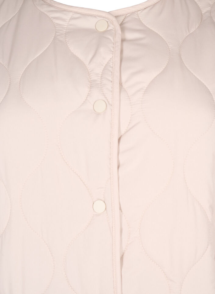 Kviltad jacka med knappar, Pumice Stone, Packshot image number 2