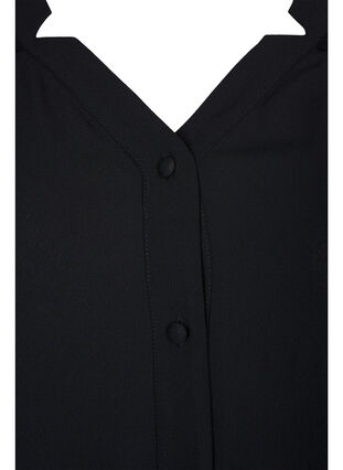 Blus med långa ärmar och knappöppning, Black, Packshot image number 2
