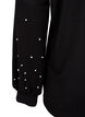 Enfärgad blus med pärlor, Black, Packshot image number 3