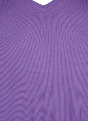 Ribbad t-shirt i viskos, Deep Lavender, Packshot image number 2