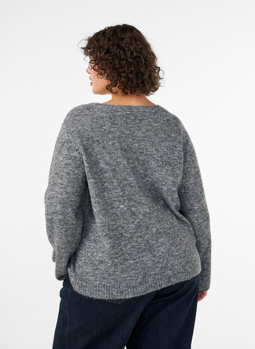 L&ouml;s rundhalsad tr&ouml;ja, Gr&aring;, Model image number 2