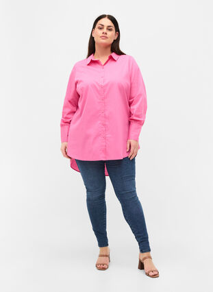 Långärmad skjorta med hög manschett, Aurora Pink, Model image number 4