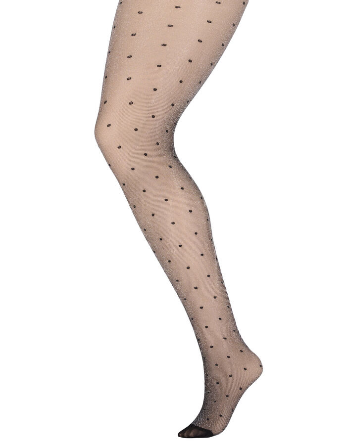 Tights i 30 denier med prickar, Black, Packshot image number 0