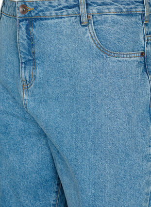 Klippta Mille jeans med hög midja, Light blue denim, Packshot image number 2