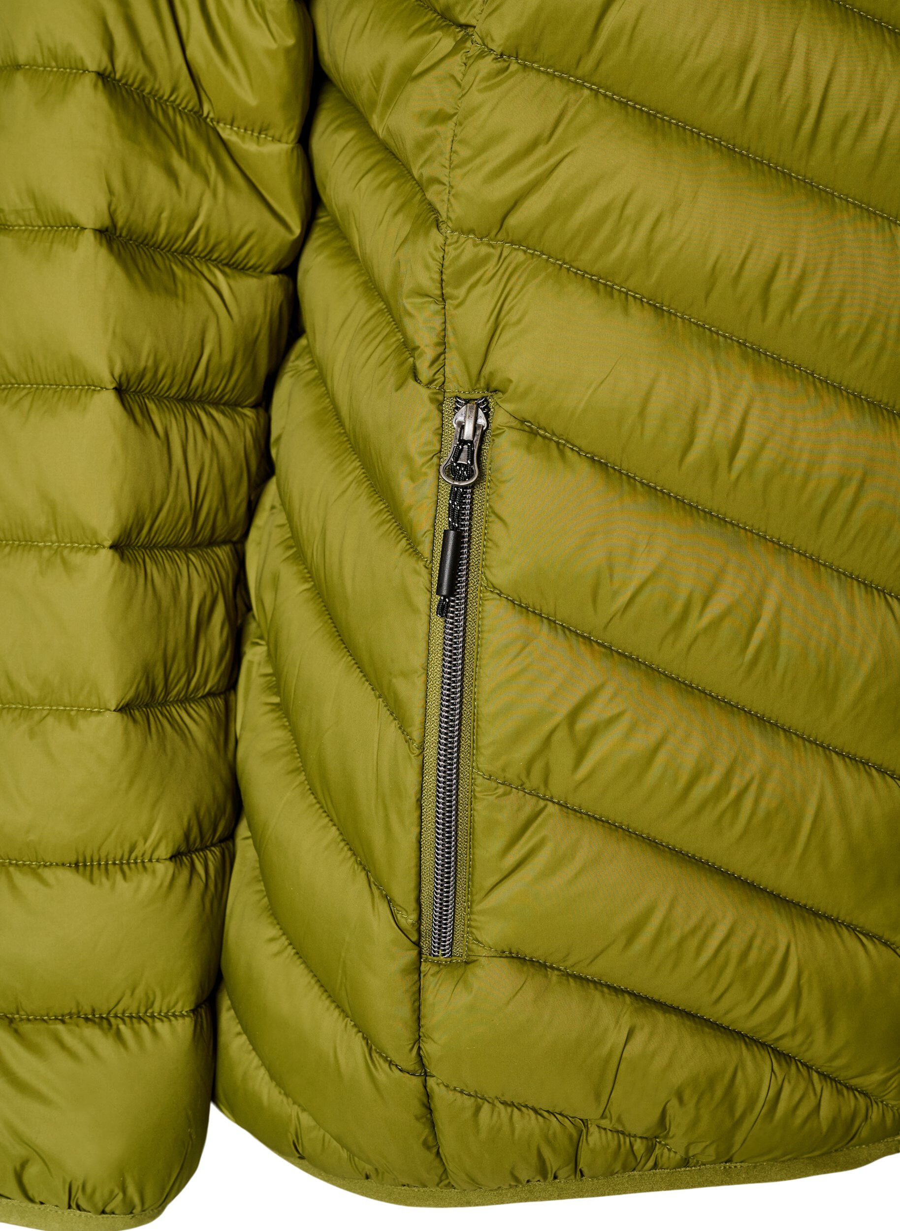 ZizziL&auml;tt jacka med huva, Gr&ouml;n, Packshot image number 3