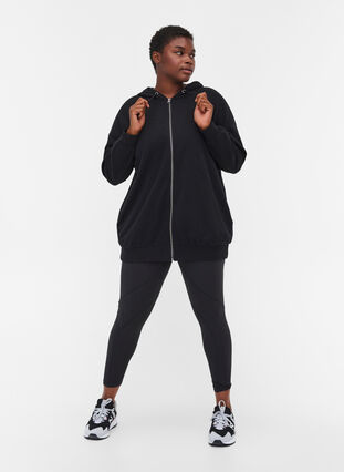 Sweatshirt med huva och tryck, Black Move, Model image number 2