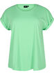 Kort&auml;rmad t-shirt i bomullsblandning, Gr&ouml;n, Packshot image number 0