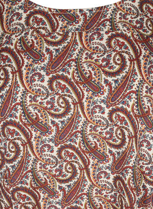 Kortärmad viskosklänning med mönster, Burned Paisley, Packshot image number 2