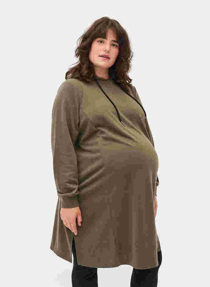 Gravidklänning med huva, Ivy Green, Model image number 0