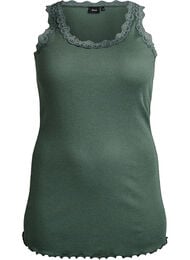 Topp med spetskant, Gr&ouml;n