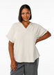 L&ouml;s blus med korta &auml;rmar, Beige, Model image number 0