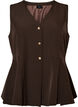 Kritstrecksrandig v&auml;st med peplum, Brun, Packshot image number 0