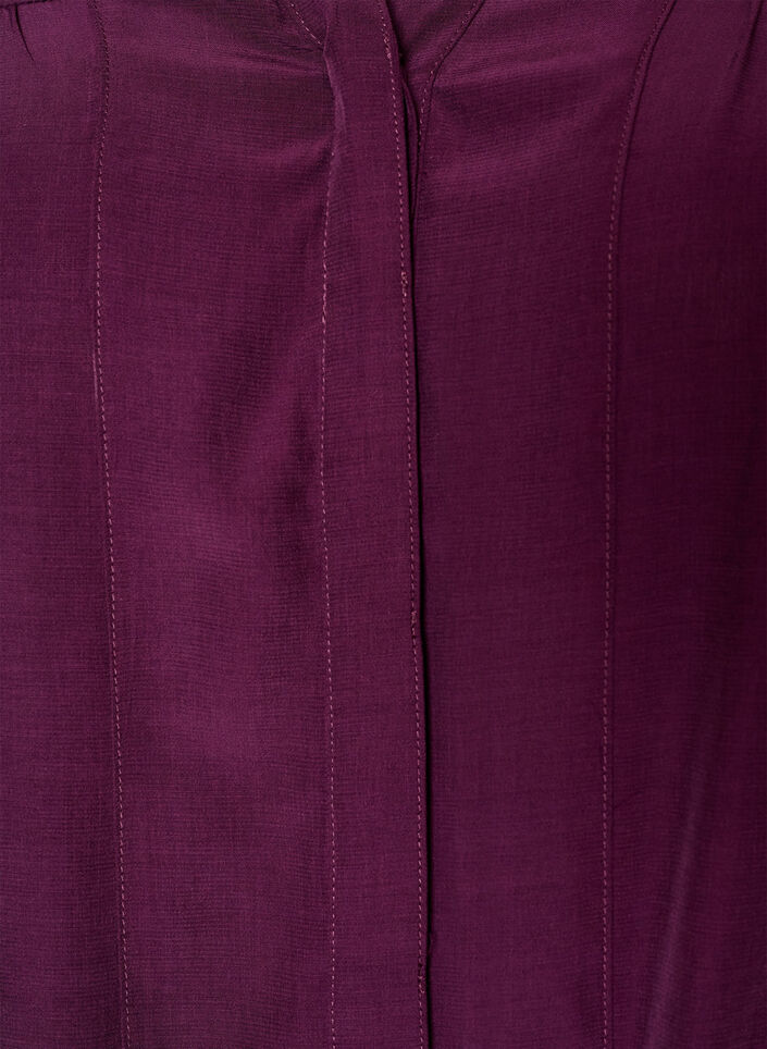 Blus med volangkrage och rynkning, Lila, Packshot image number 2