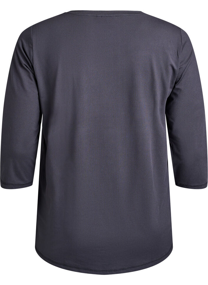 Tr&auml;ningsblus med trekvarts&auml;rm, Gr&aring;, Packshot image number 1