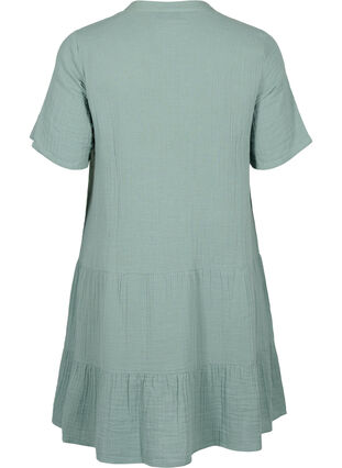 Kortärmad klänning i 100% bomull, Chinois Green, Packshot image number 1