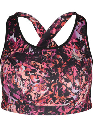 Printad sporttopp med kryss på ryggen, Multi Pink, Packshot image number 0