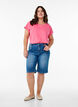 Kort&auml;rmad t-shirt i bomullsblandning, Rosa, Model image number 1