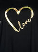 T-shirt i bomull med motiv, Black w. Gold Love, Packshot image number 2