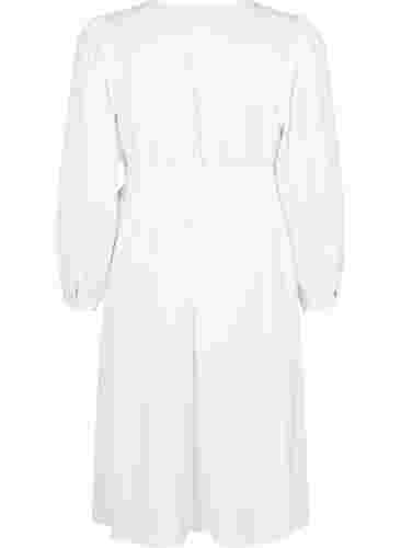 Omlottklänning med långa ärmar, Bright White, Packshot image number 1