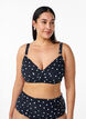 Bikinitopp med bygel och m&ouml;nster, Svart, Model image number 0