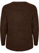 Melerad stickad blus med rund halsringning, Brun, Packshot image number 1