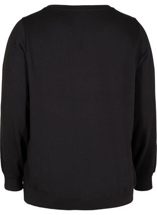 Cool sweatshirt med tryck, Black, Packshot image number 1