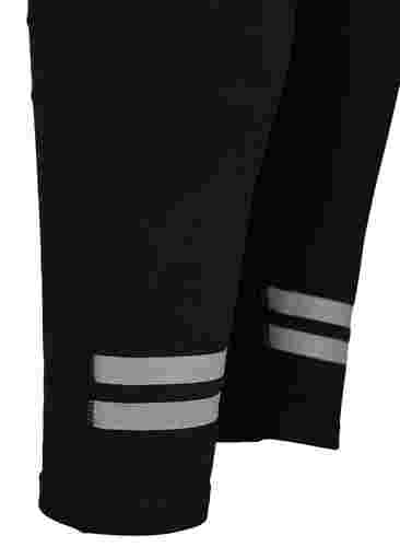 Träningstights med reflex och inre fleece, Black, Packshot image number 3