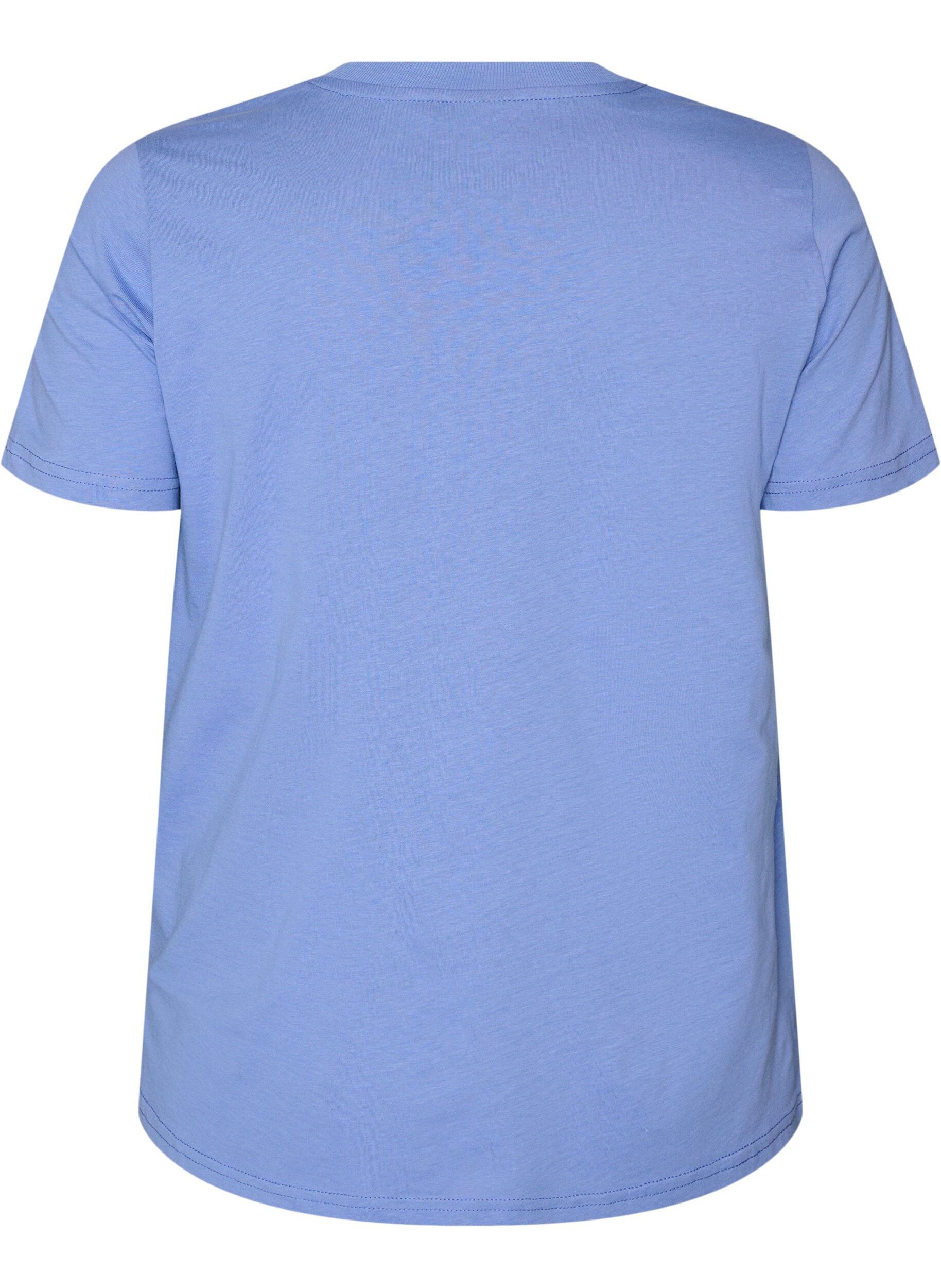ZizziEnkel t-shirt i bomull med rund halsringning, Lila, Packshot image number 1