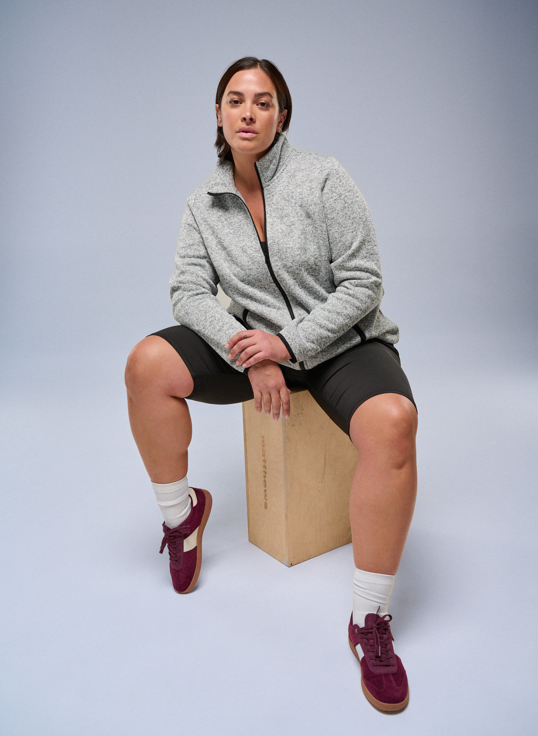 ZizziJerseykofta med h&ouml;g krage och dragkedja, Gr&aring;, Image image number 0