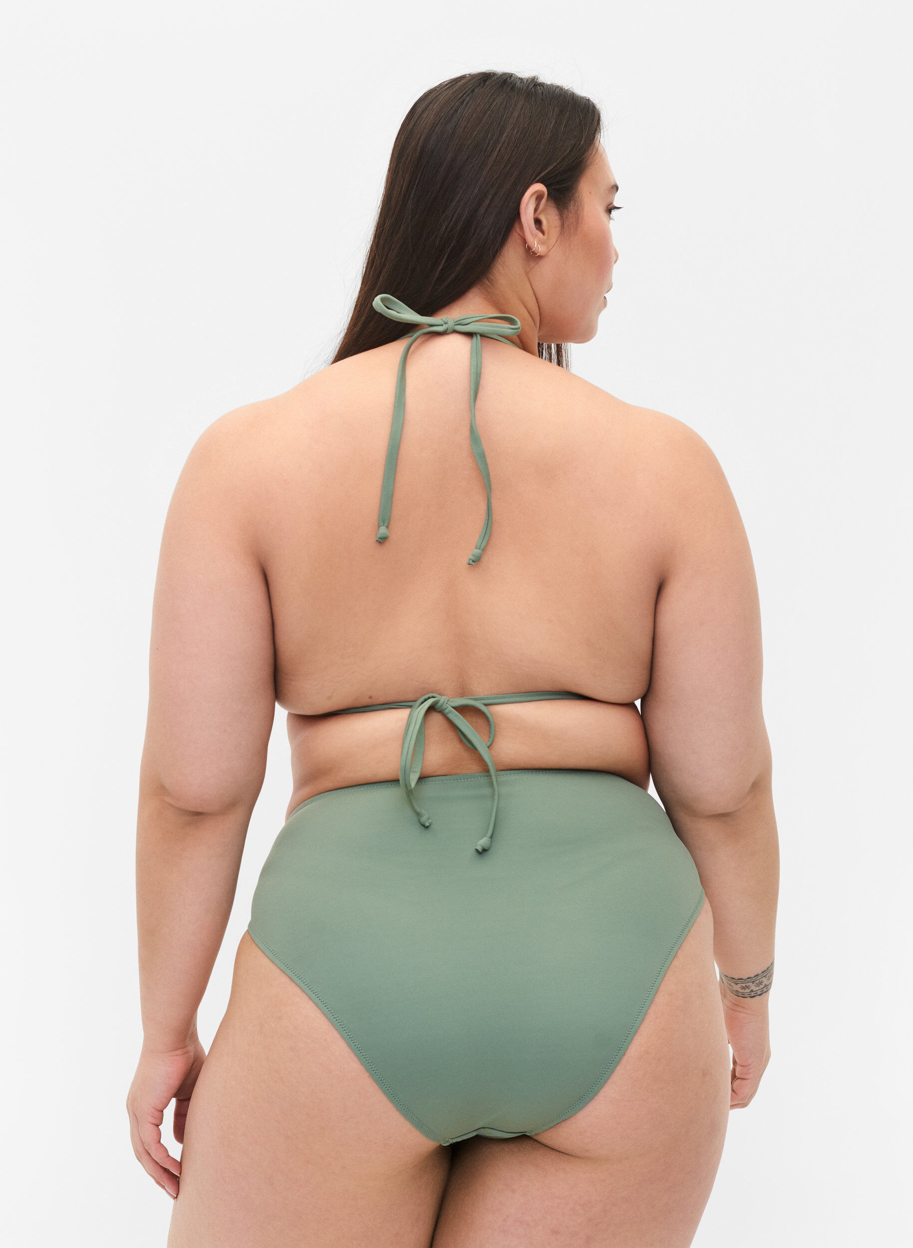 Zizzi Tai bikinitrosa med normalh&ouml;g midja, Gr&ouml;n, Model image number 1