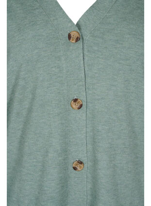 Stickad cardigan med knappar, Chinois Green Mel, Packshot image number 2
