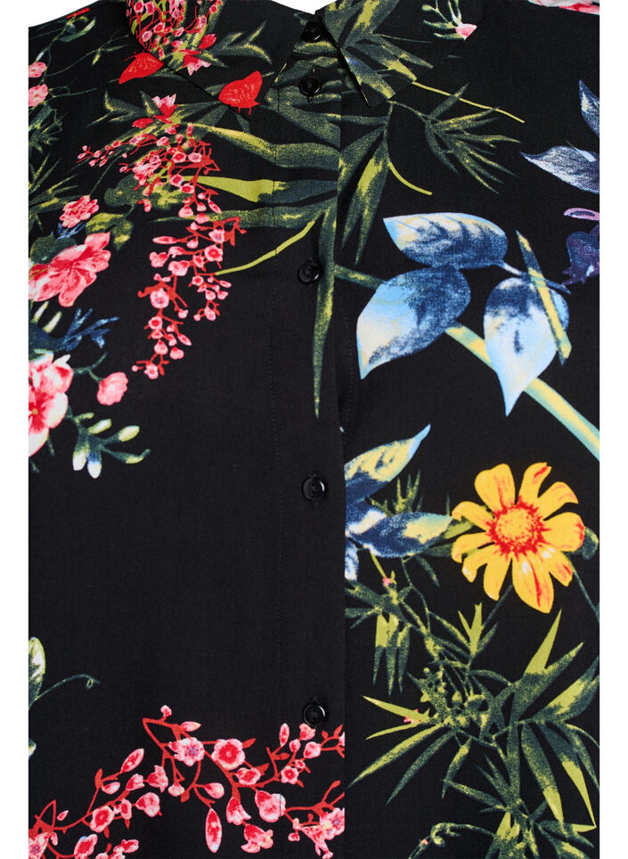 L&ouml;s l&aring;ng skjorta i viskos, Svart, Packshot image number 2