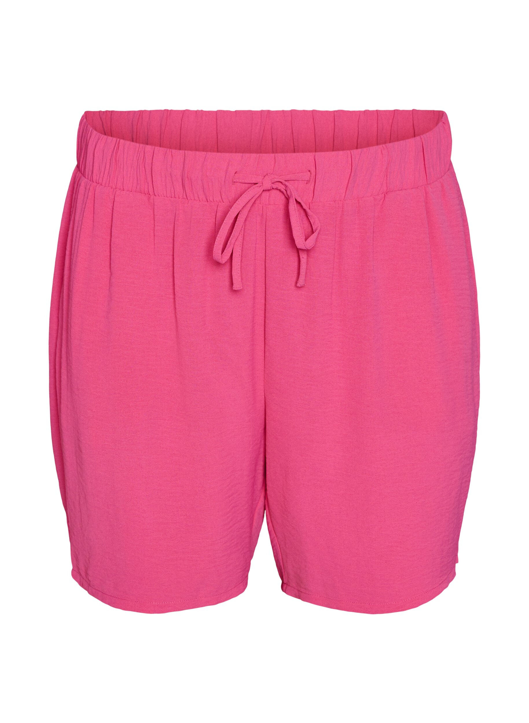 ZizziShorts med fickor och res&aring;r i midjan, Rosa, Packshot image number 0