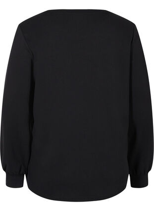 Sweatshirt med rund hals och långa ärmar, Black, Packshot image number 1