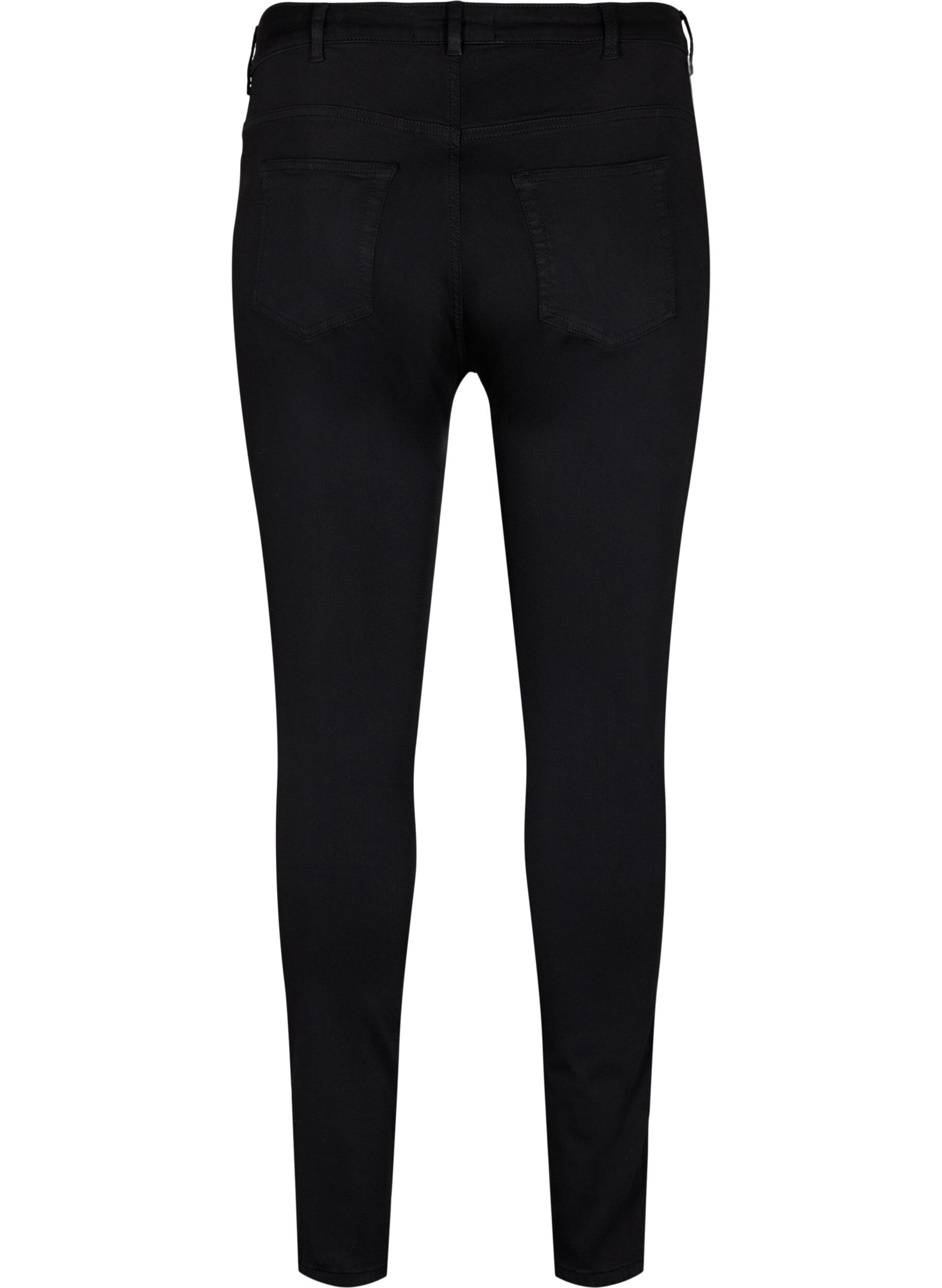 Zizzi Stay black Amy jeans med h&ouml;g midja, Black, Packshot image number 1