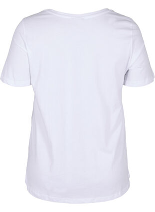 T-shirt i bomull med texttryck, Bright White LOVE, Packshot image number 1
