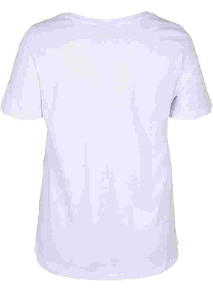 T-shirt i bomull med texttryck, Bright White LOVE, Packshot image number 1