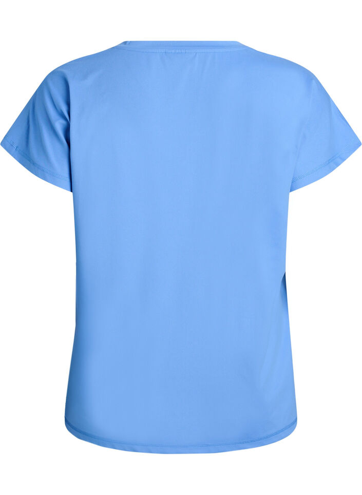 Tr&auml;nings t-shirt med v-ringning och l&ouml;s passform, Bl&aring;, Packshot image number 1