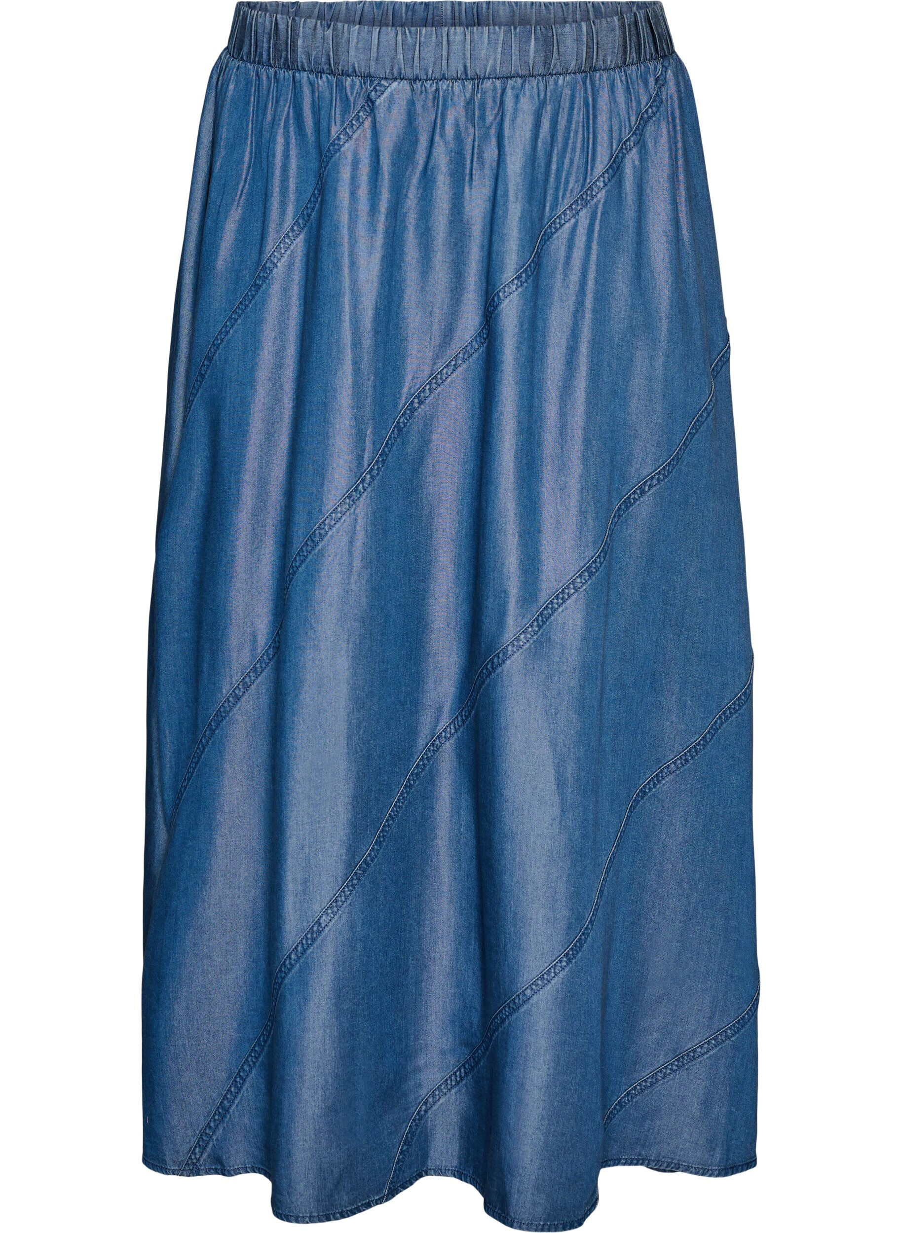 ZizziMaxikjol i TENCEL&trade; Lyocell med denimlook, Bl&aring;, Packshot image number 0