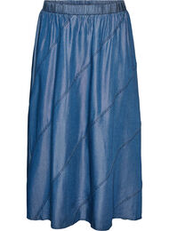 Maxikjol i TENCEL&trade; Lyocell med denimlook, Bl&aring;