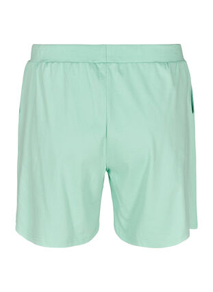 Lösa shorts i bomull med fickor, Lichen, Packshot image number 1