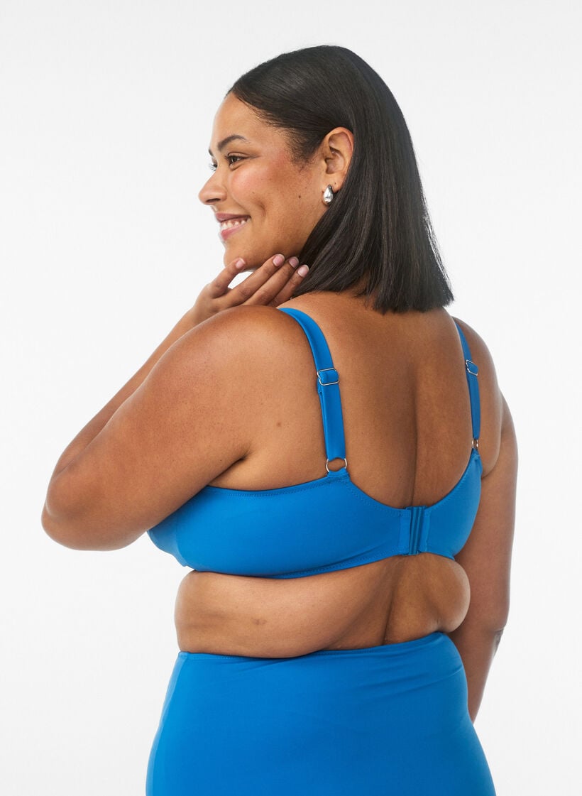 Bikini-bh med bygel och drapering, Bl&aring;, Model image number 2